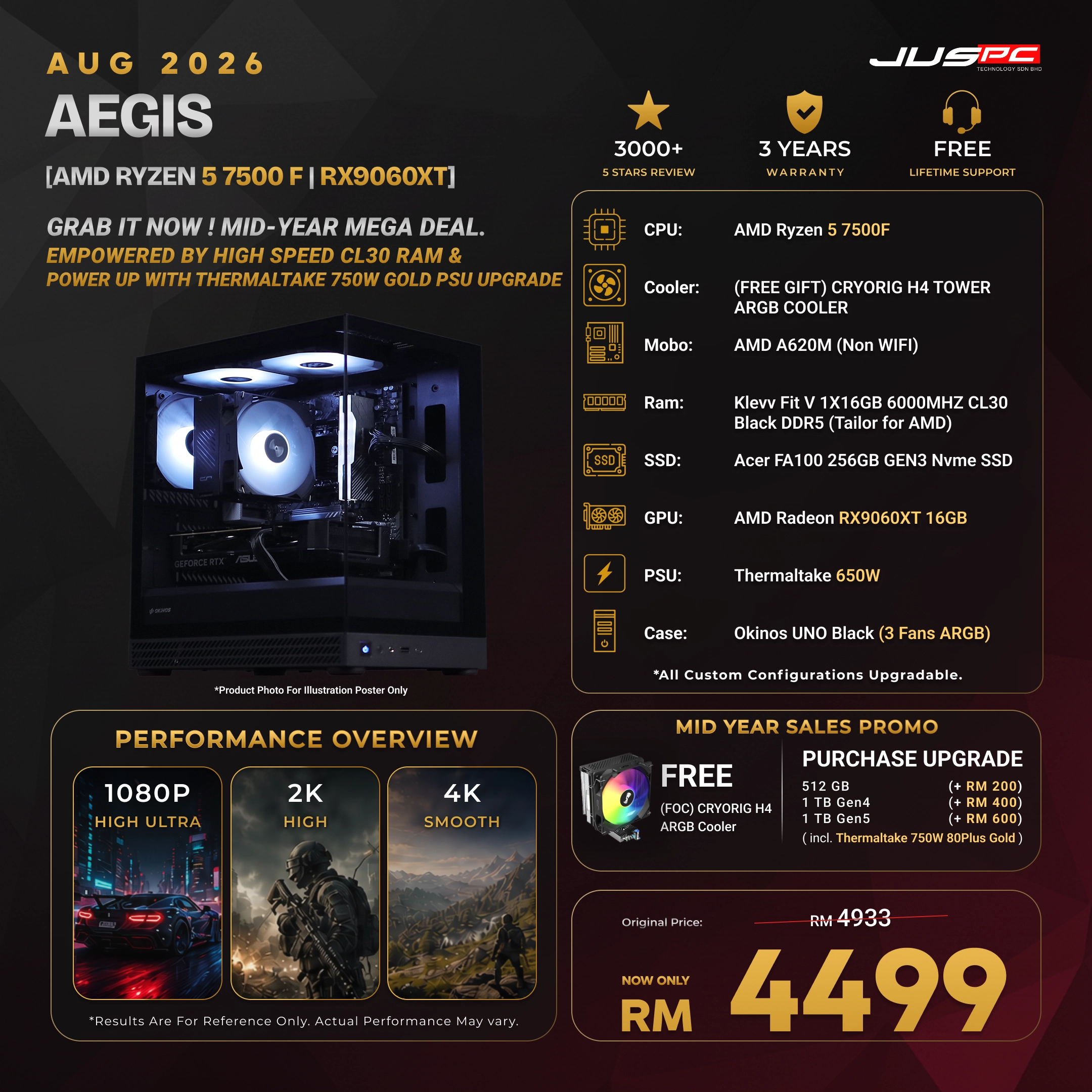 Aegis (AMD RYZEN 5 7500F | RX9060XT)