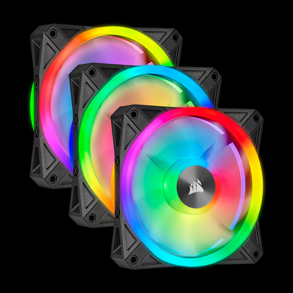 CORSAIR-iCUE-QL120-RGB-120mm-PWM-BLack-Fan-x3-with-Lighting-Node-CORE
