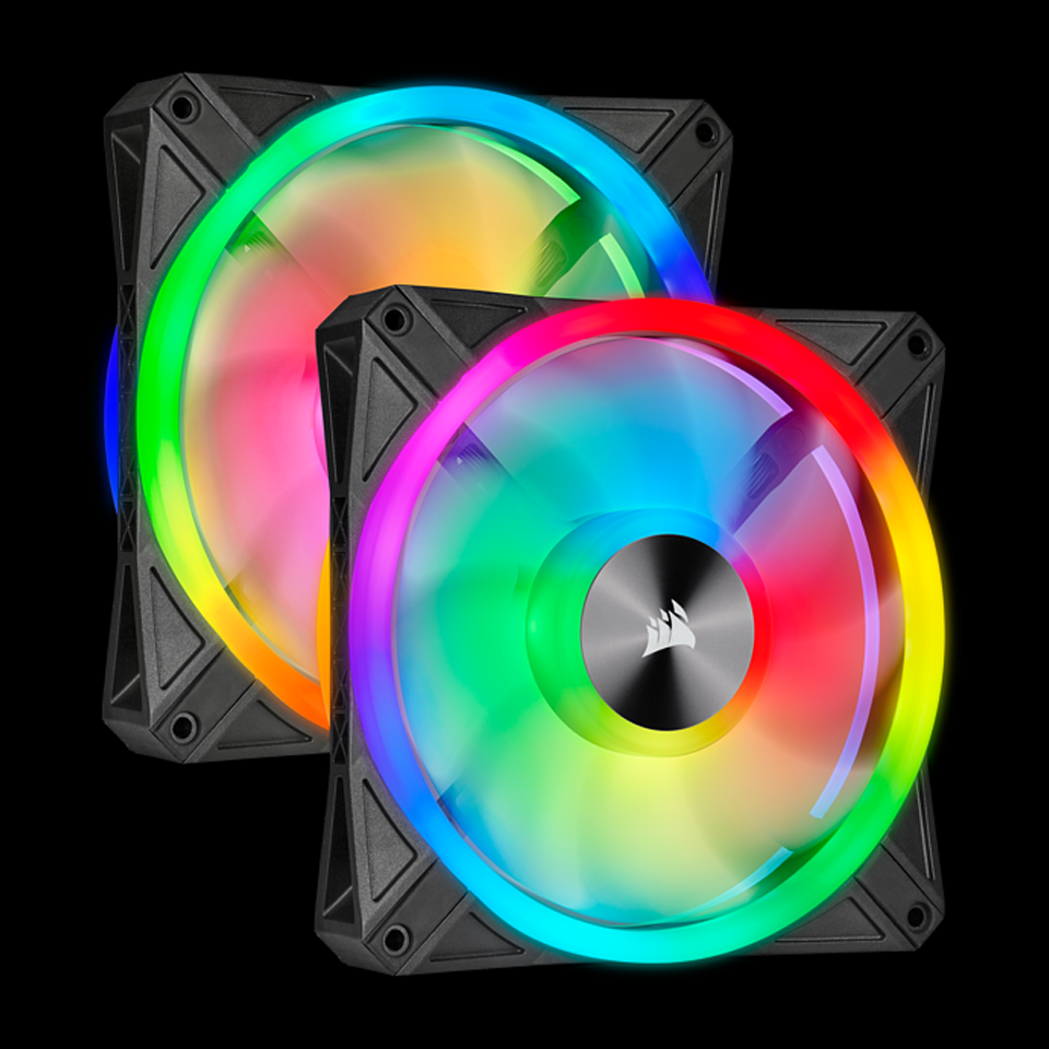 CORSAIR-iCUE-QL140-RGB-140mm-PWM-BLack-Fan-x2-with-Lighting-Node-CORE