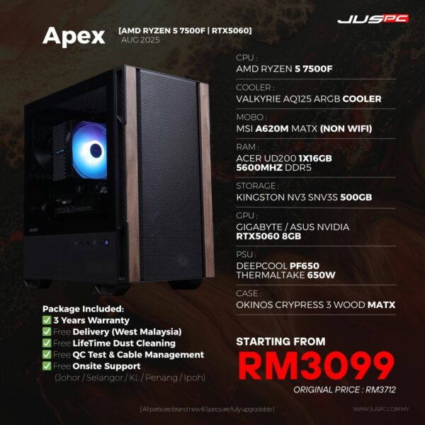 Apex (AMD RYZEN 5 7500F | RTX5060) RM3099