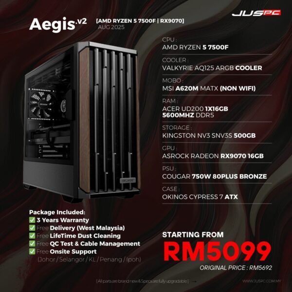 Aegis.V2 (AMD RYZEN 5 7500F | RX9070) RM5099