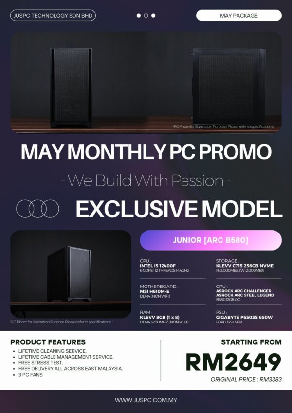 Junior (INTEL I5 12400F | ARC B580 ) RM2649