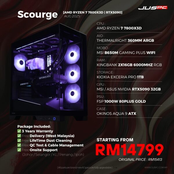 Scourge (AMD RYZEN 7 7800X3D | RTX5090) RM14799