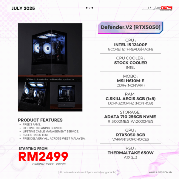 Defender.V2 (INTEL I5 12400F | RTX5050) RM2499