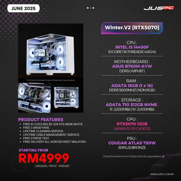 Winter.V2 (INTEL I5 14400F | RTX5070) RM4999