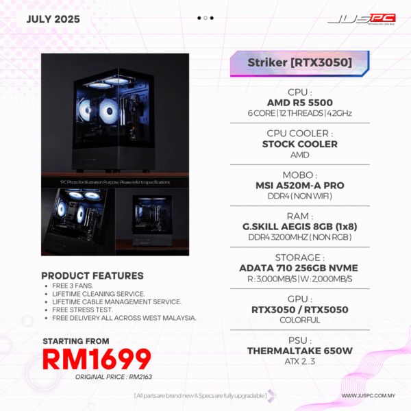 Striker (AMD RYZEN 5 5500 | RTX3050) RM1699