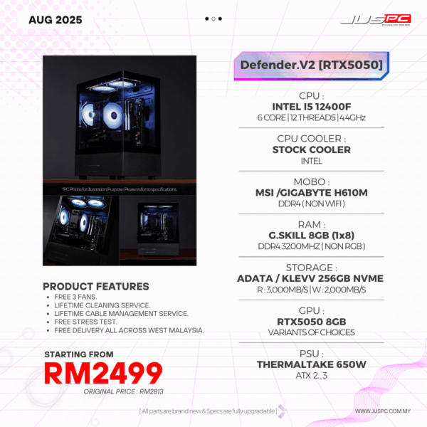 Defender.V2 (INTEL I5 12400F | RTX5050) RM2499