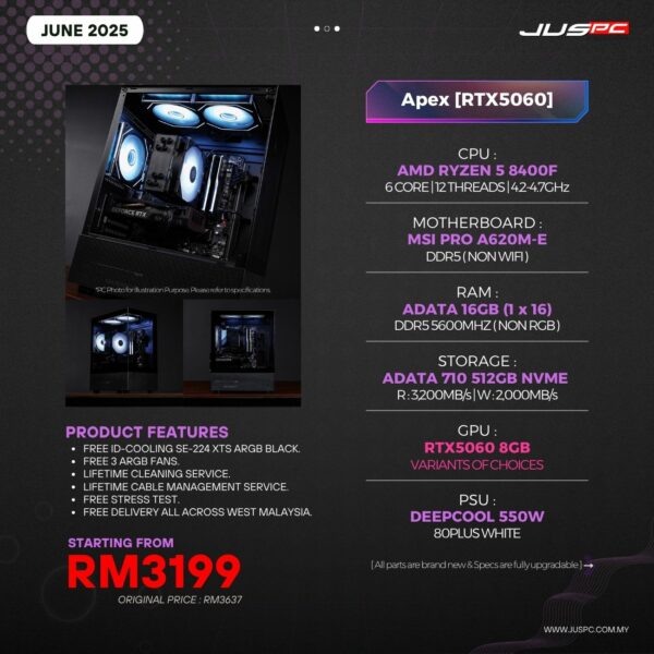 Apex (AMD RYZEN 5 8400F | RTX5060 ) RM3199