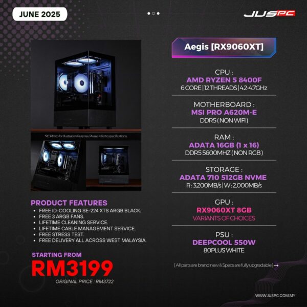 Aegis (AMD RYZEN 5 8400F | RX9060XT) RM3199