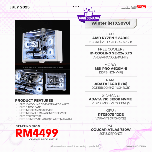 Winter (AMD RYZEN 5 8400F | RTX5070) RM4499