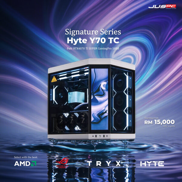 HYTE Y70 DUAL CHAMBER ATX CASE TOUCHSCREEN (BLACK & WHITE)