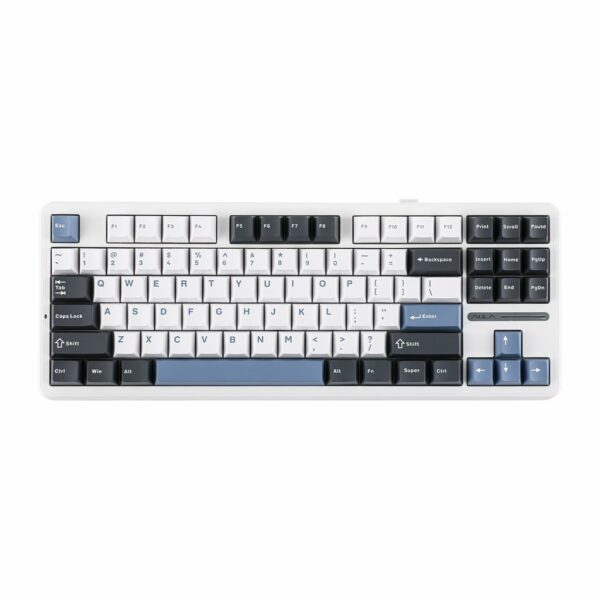 AULA F87 GAMING KEYBOARD WHITE GRAY BLUE - GREY WOOD SWITCH