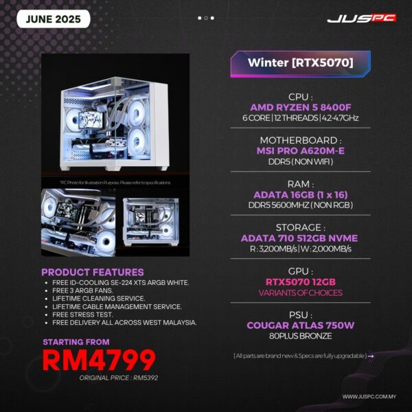 Winter (AMD RYZEN 5 8400F | RTX5070) RM4799