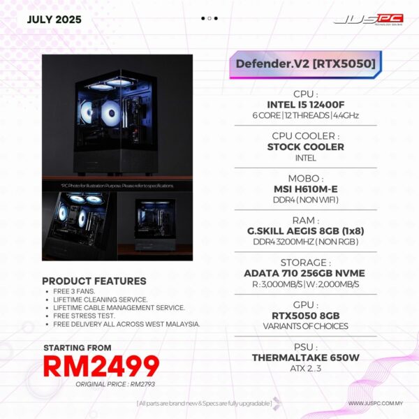 Defender.V2 (INTEL I5 12400F | RTX5050) RM2499