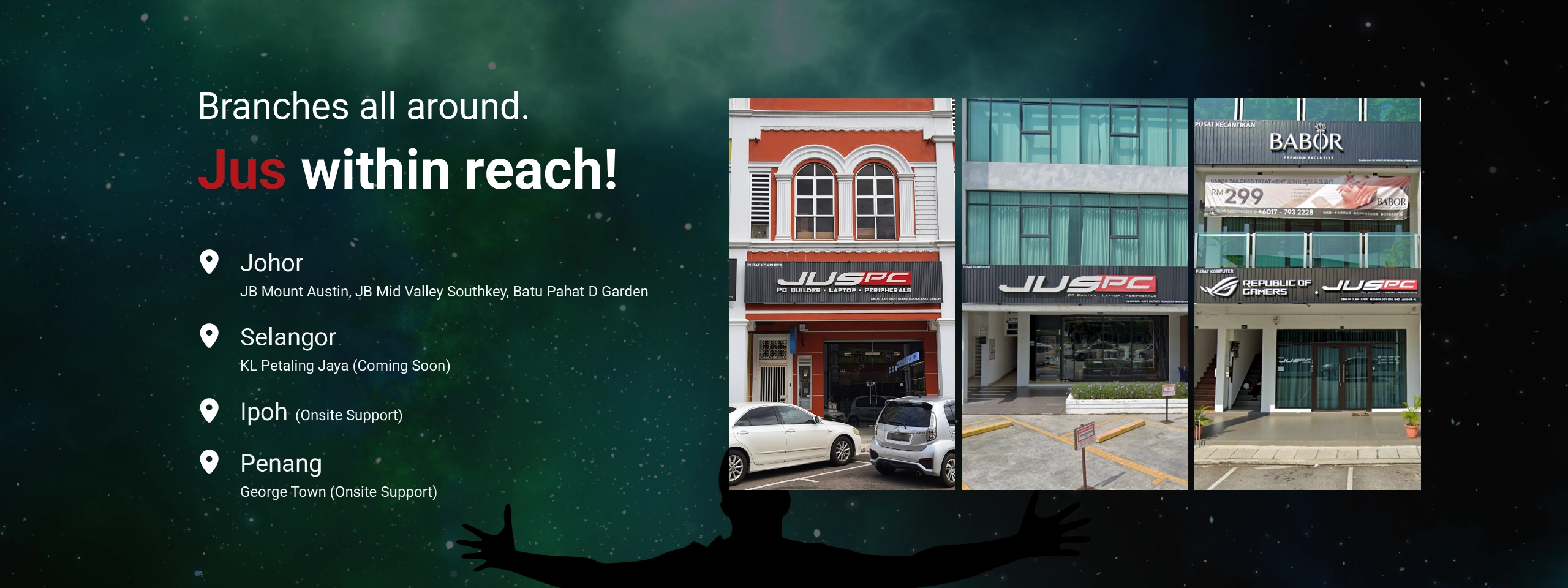 Branches all around. Jus within reach!