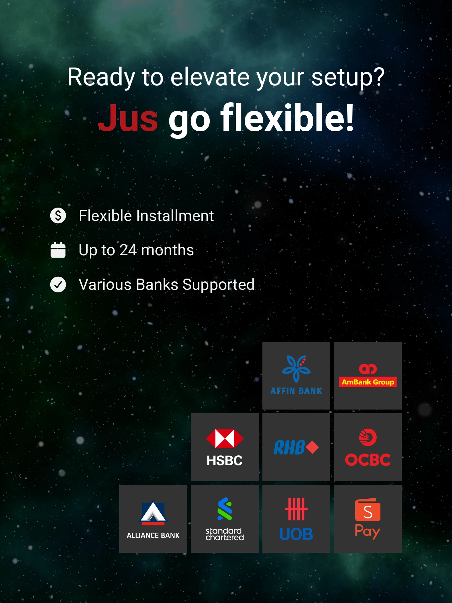 Ready to elevate your setup? Jus go flexible!