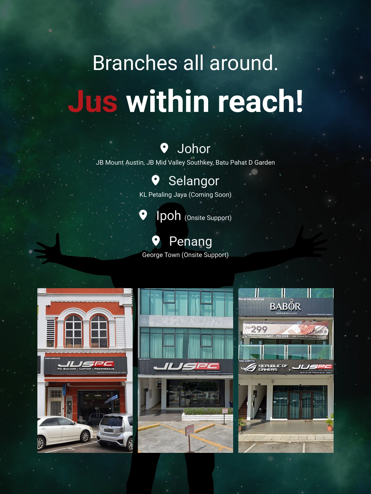 Branches all around. Jus within reach!