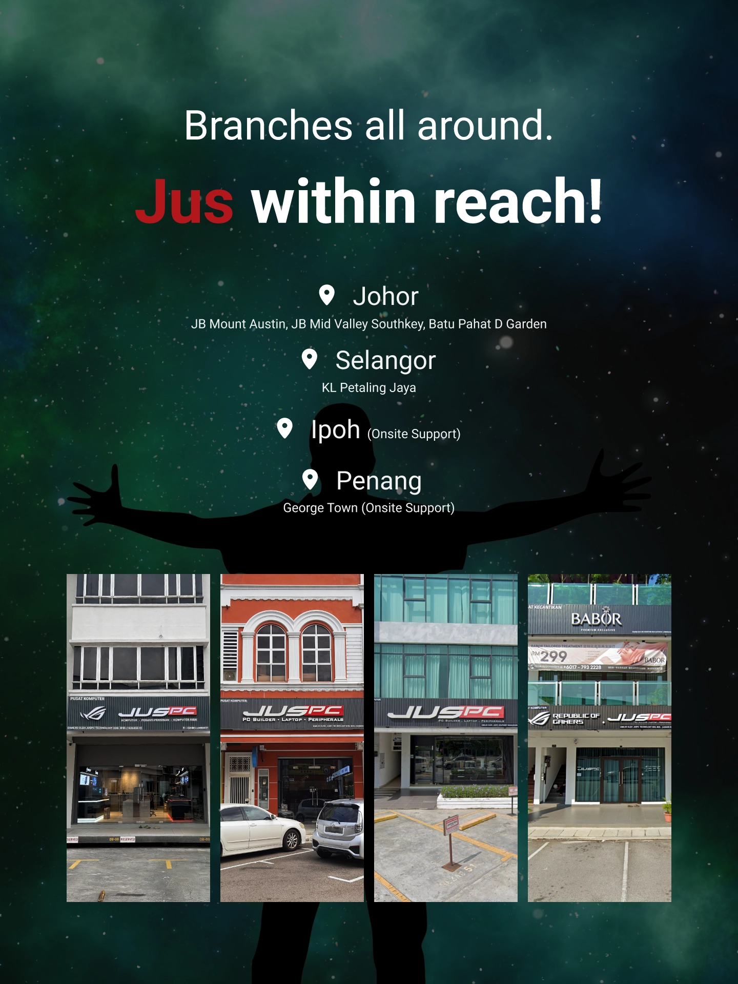 Branches all around. Jus within reach!